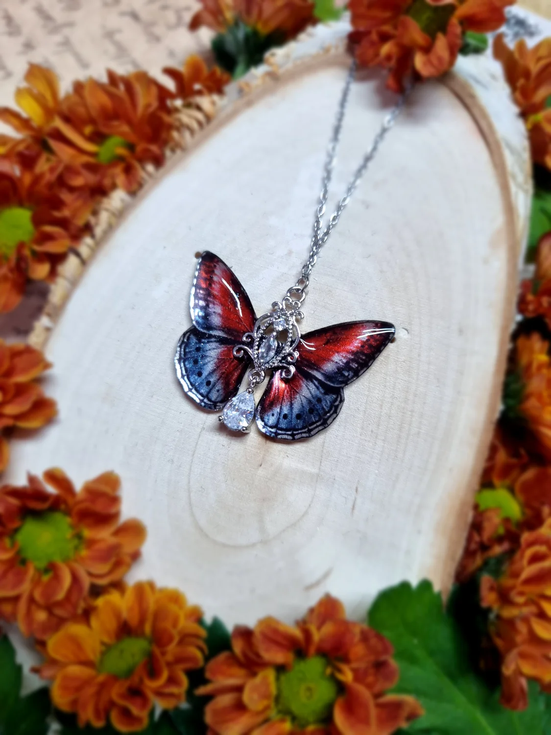 Motyl czerwono-srebrny