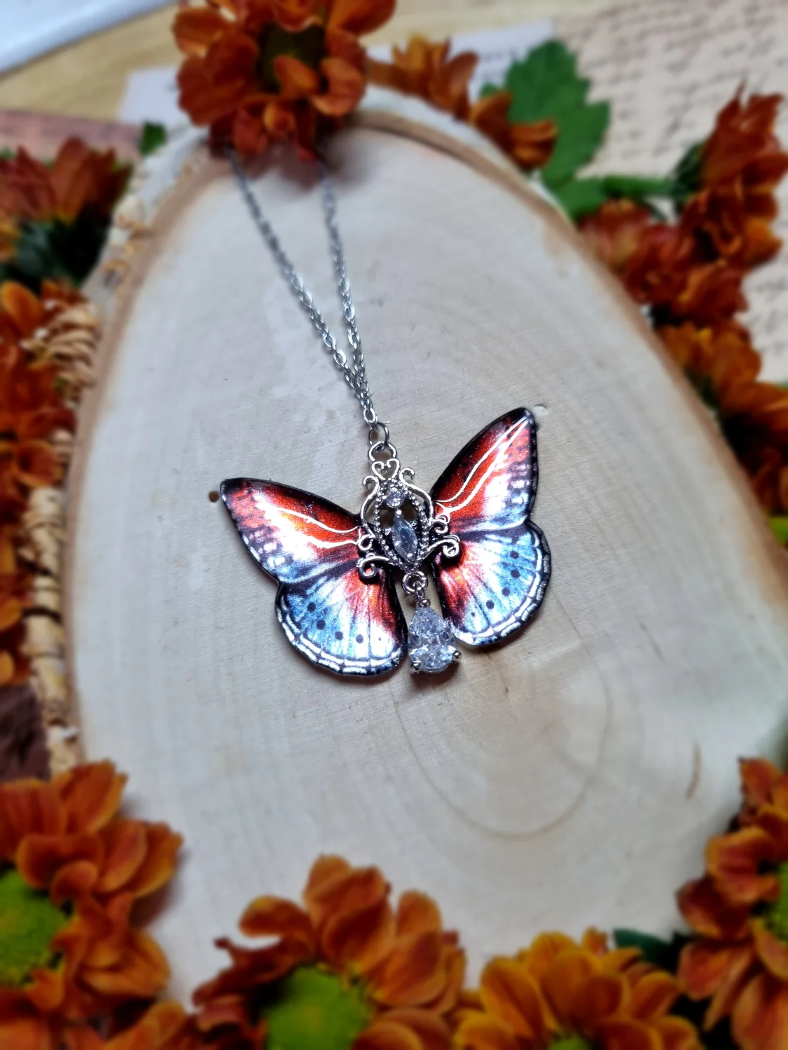 Motyl czerwono-srebrny