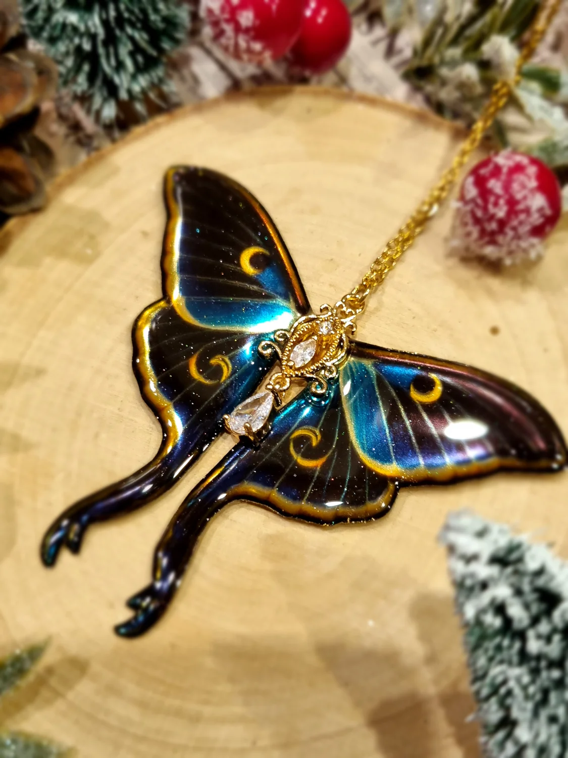 Zaczarowana księżycówka granatowo-złota