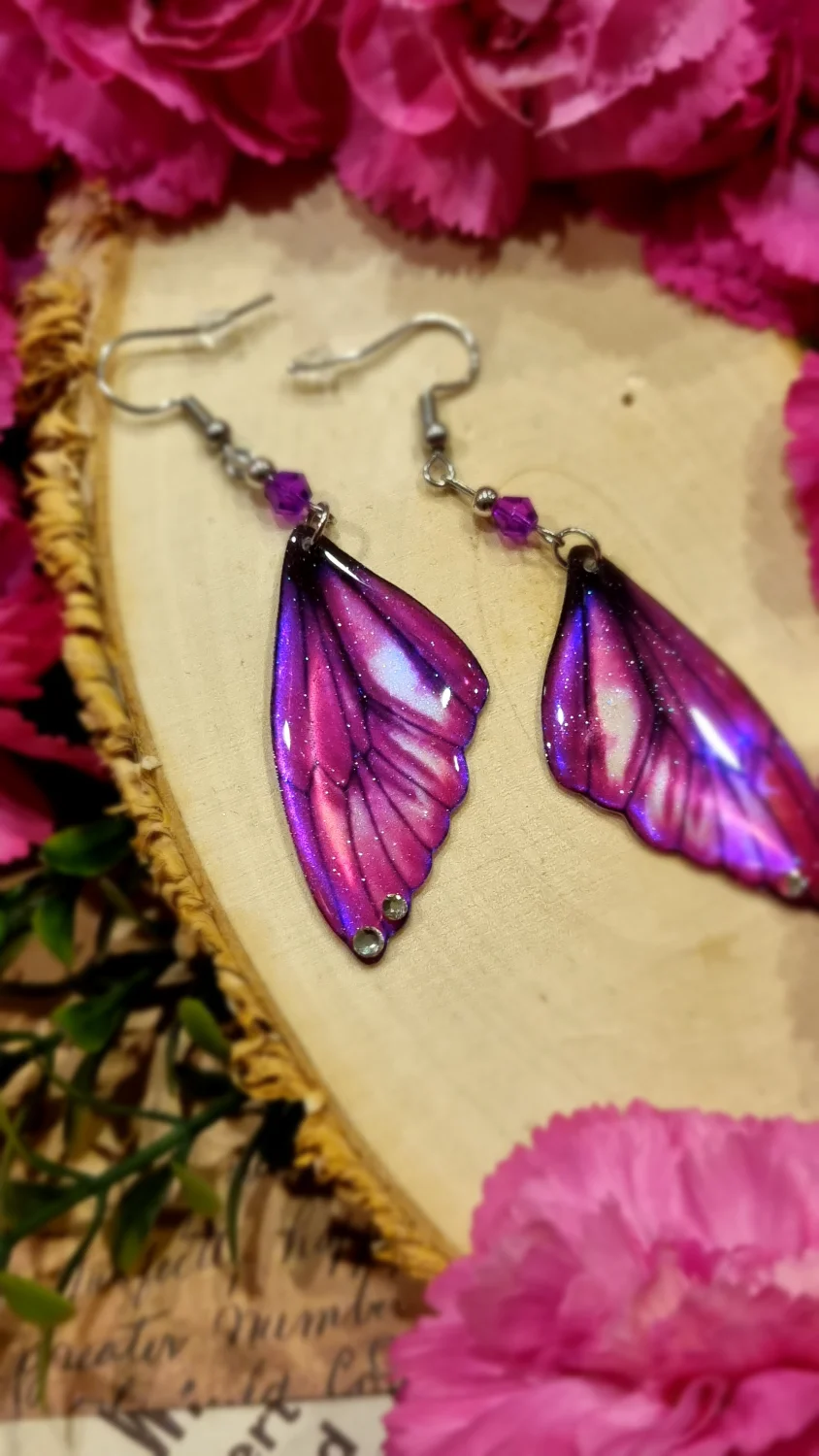 Kolczyki serafina nocy różowo-fioletowe