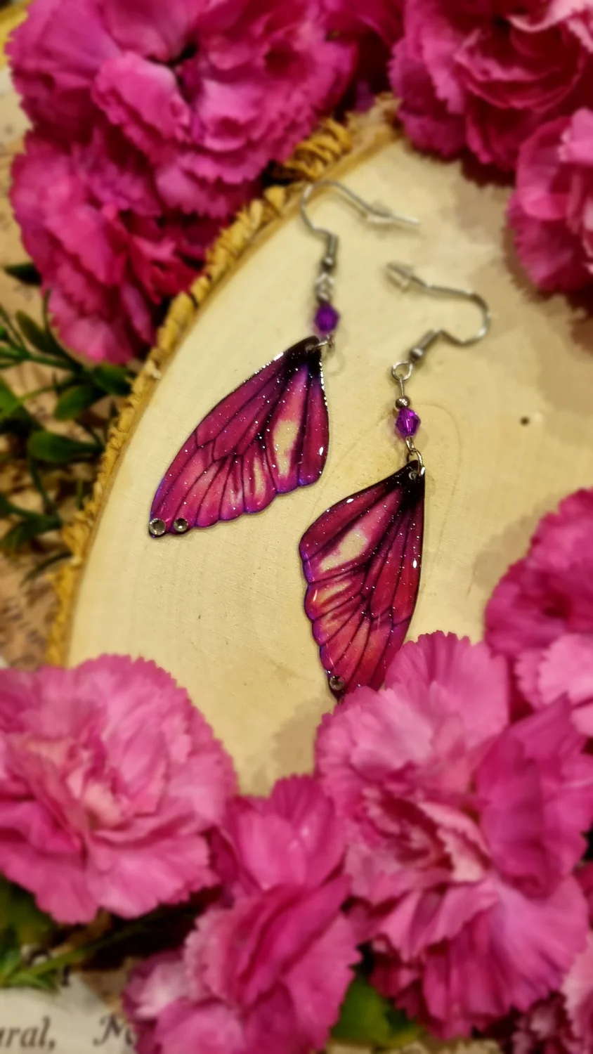 Kolczyki serafina nocy różowo-fioletowe