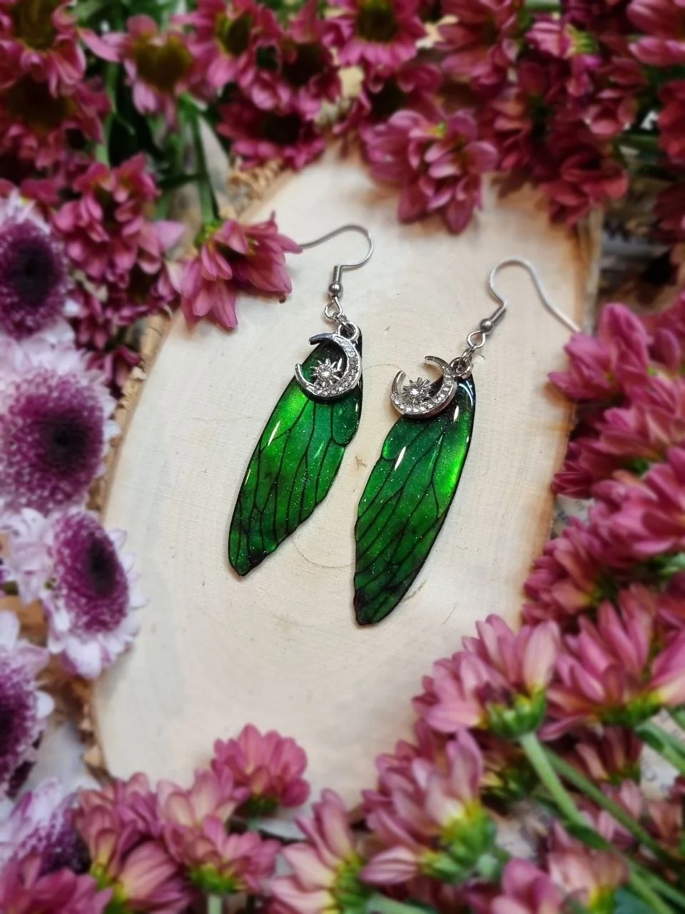 Skrzydełka wróżki zielone opalizujące