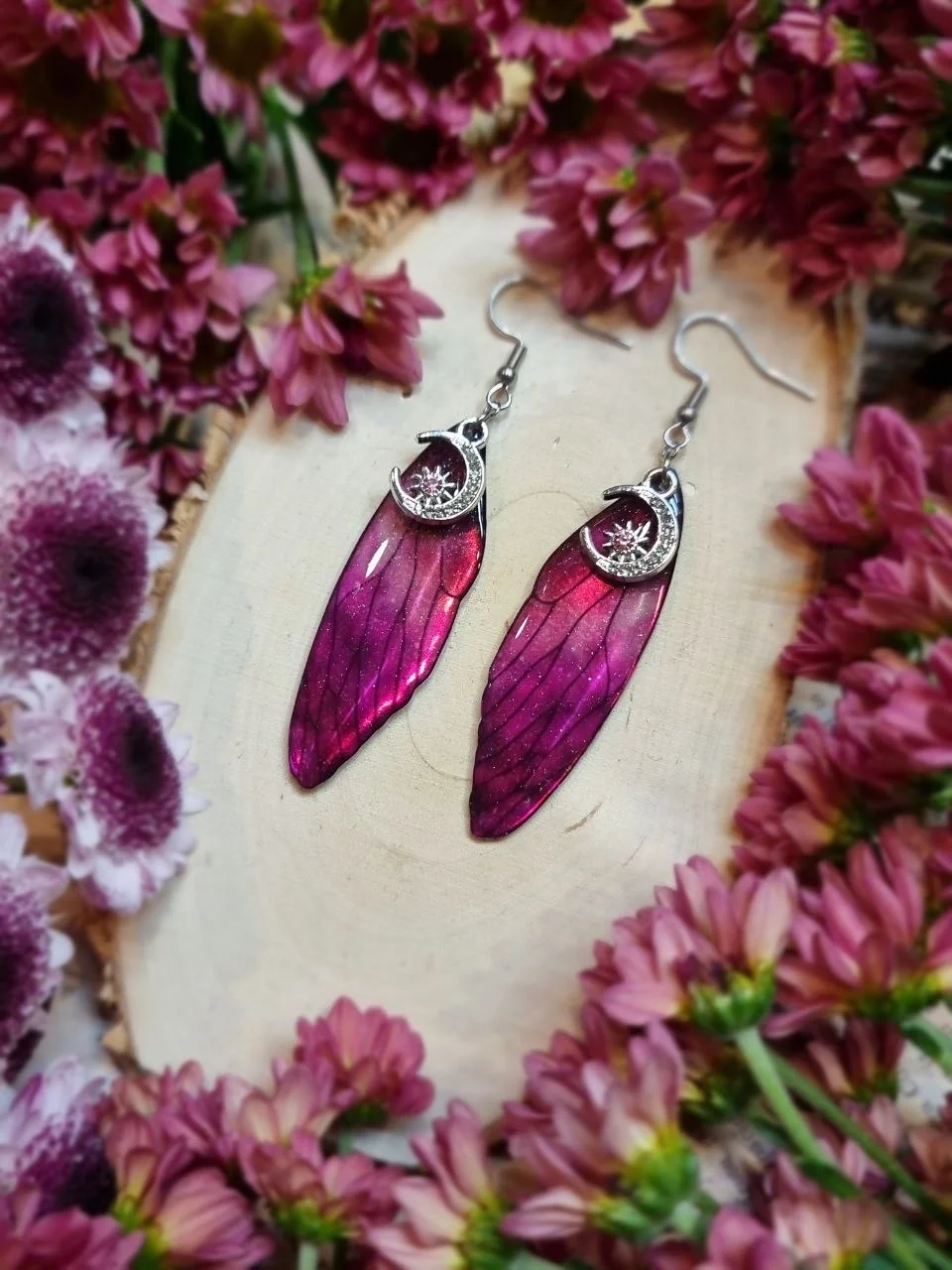 Skrzydełka wróżki różowe opalizujące