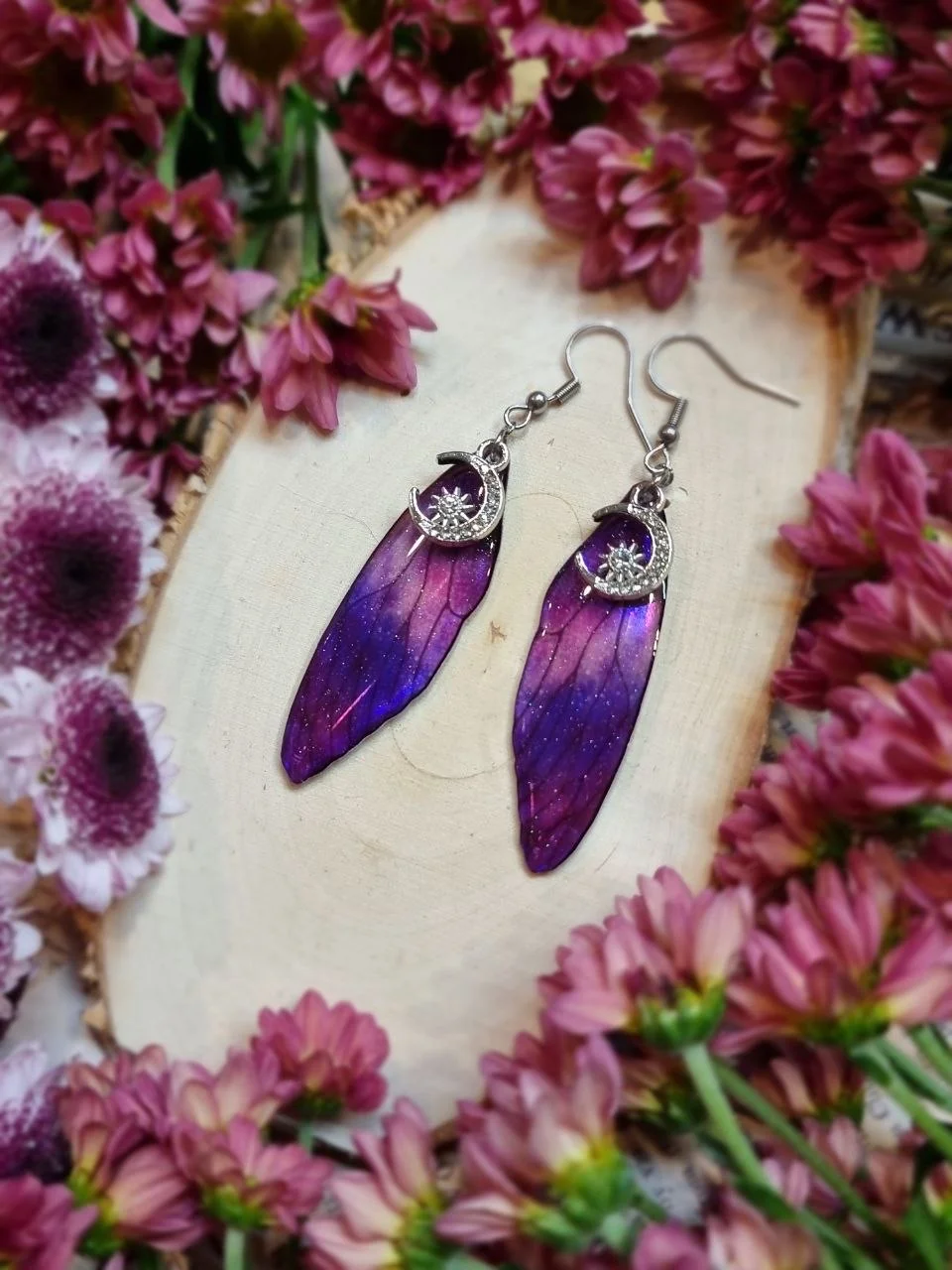 Skrzydełka wróżki fioletowe opalizujące