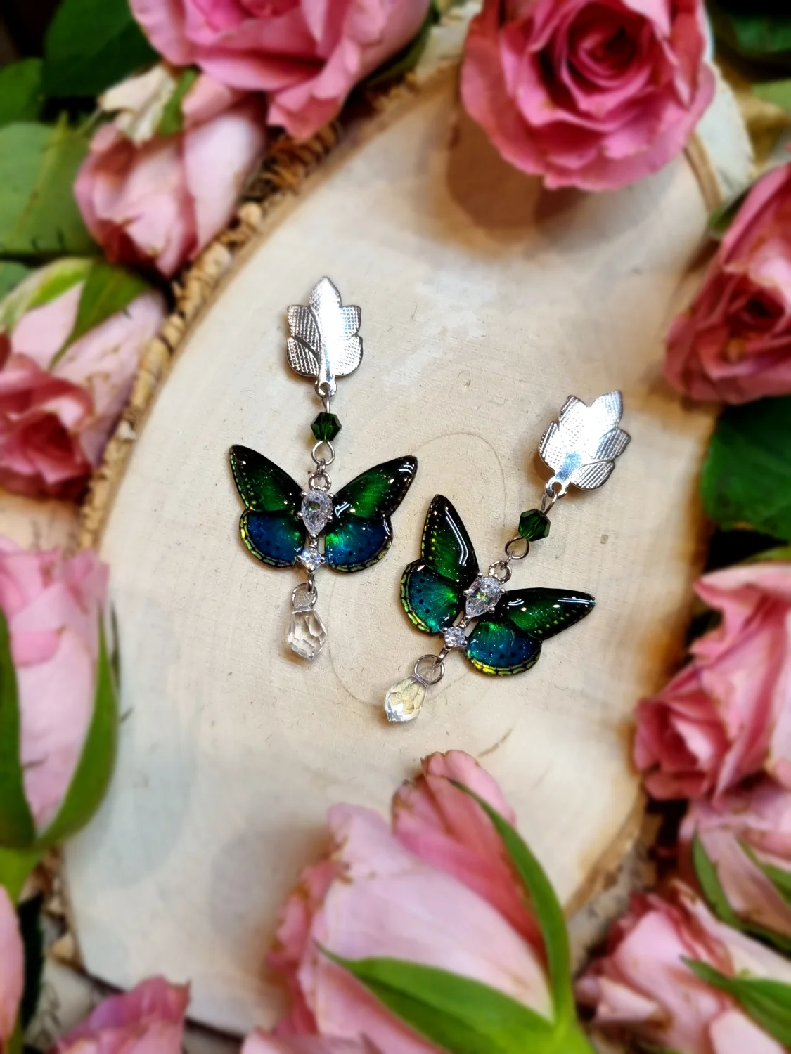 Motylki zielono-niebieskie