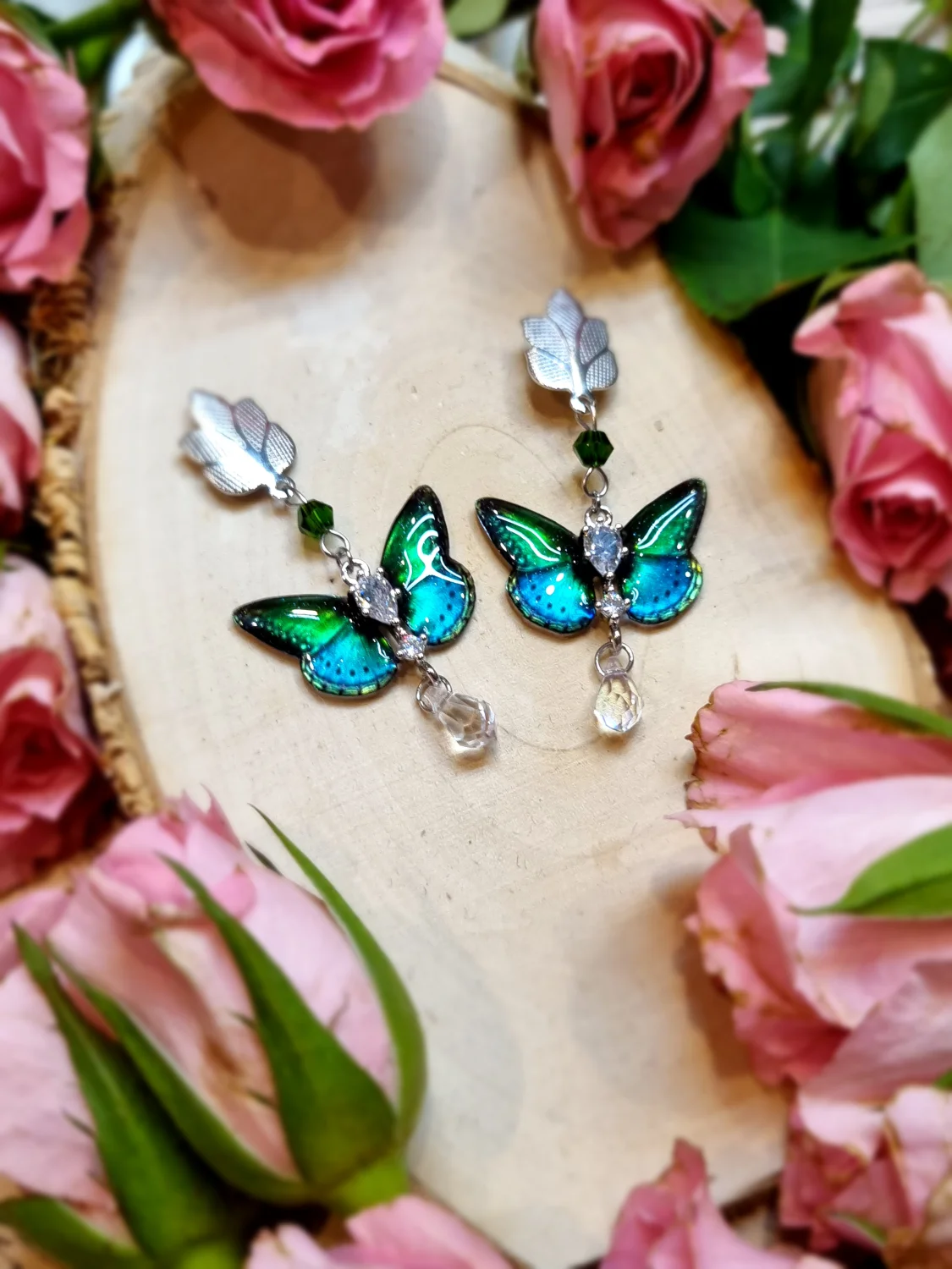 Motylki zielono-niebieskie