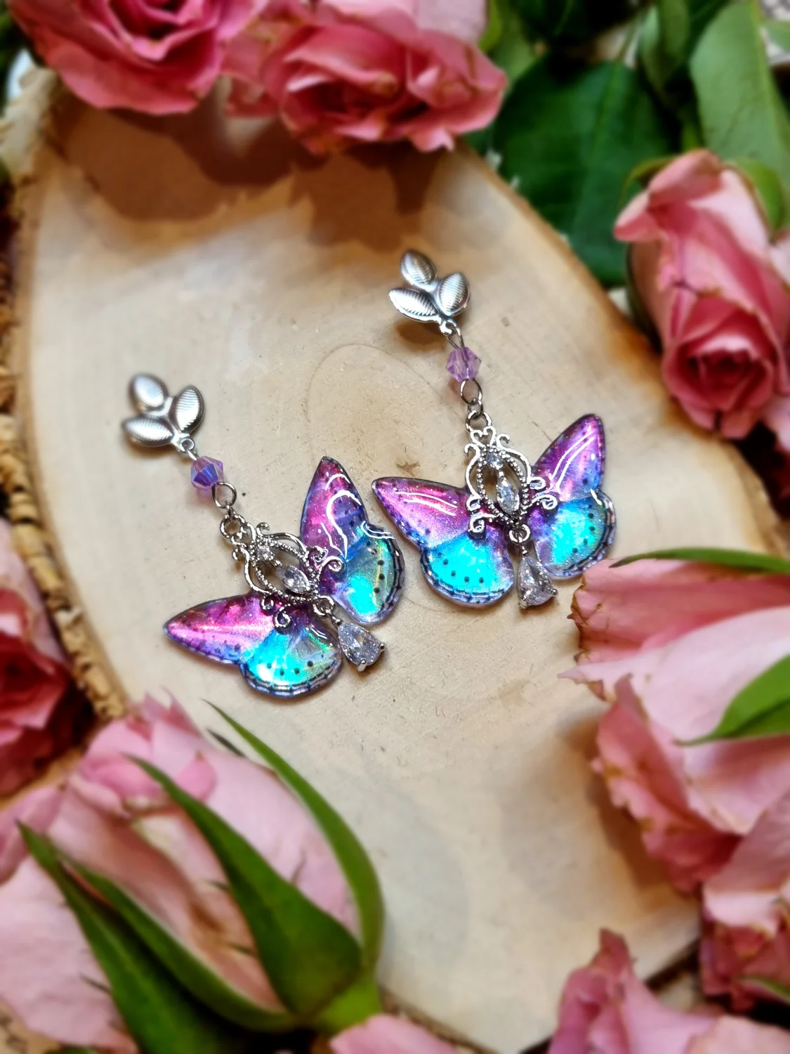 Motylki kolorowe opalizujące z holograficznym efektem