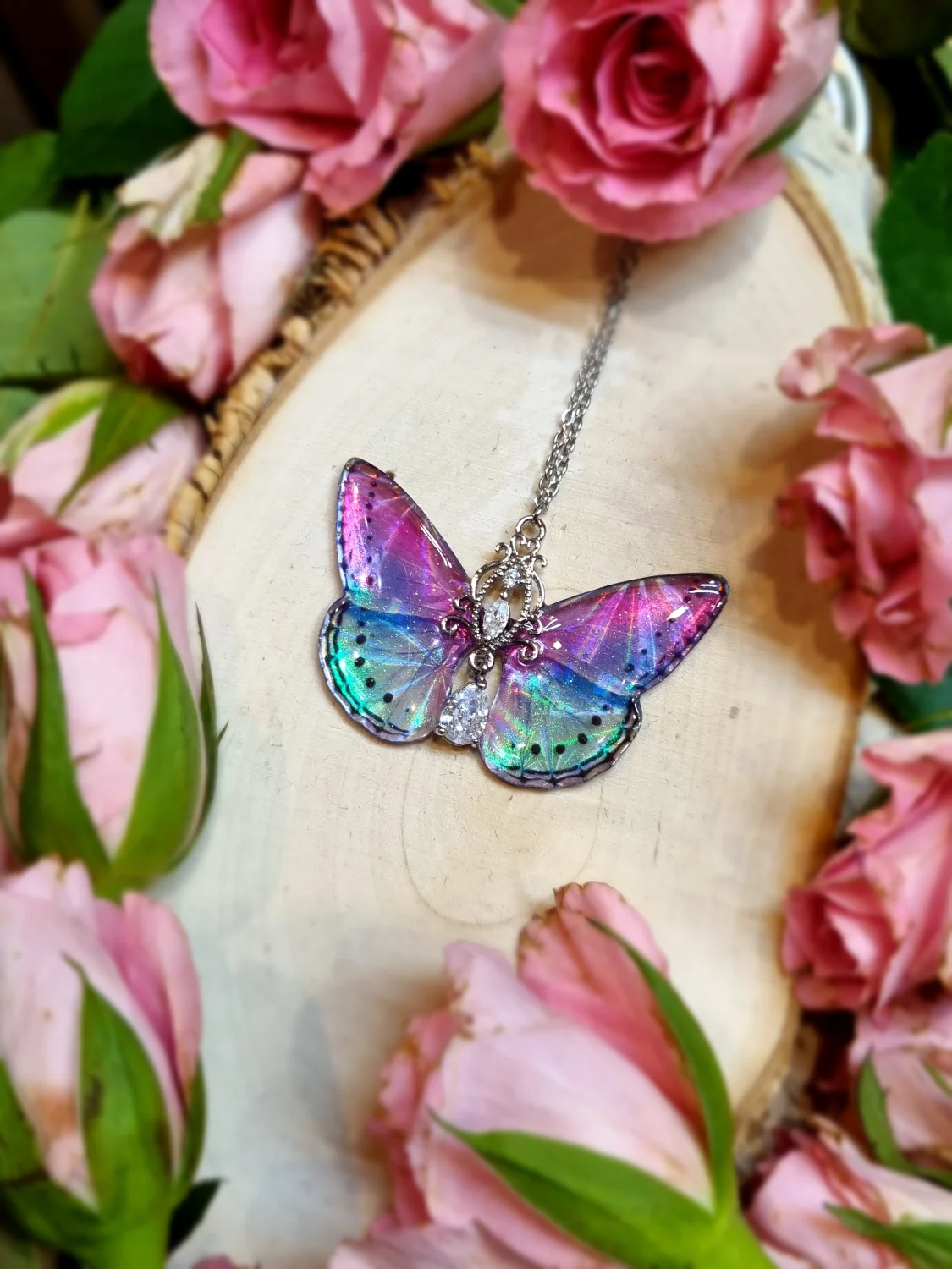 Motyl kolorowy opalizujący z holograficznym efektem